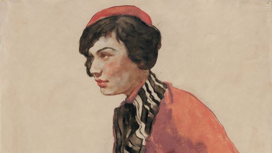 Lotte Laserstein, Dame mit roter Baskenmütze, um 1931 Zeichnung von Lotte Laserstein, Kohle, Pastell, Kreide, Gouache und Öl auf Papier, 65 x 50 cm